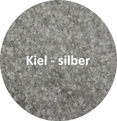 Produktbild von Mertex Schmutzfangmatte rund Ø 140 cm Kiel silber mit schwarzer Kettelkante Türmatte Sauberlauf Schmutzmatte Fußabstreifer