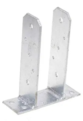 Produktbild von Aqbau TT Pfostenträger 140mm zum Aufschrauben - Robuster Pfostenständer aus 5mm feuerverzinktem Stahl - Pfostenhalter und Balkenschuh für Holzpfosten