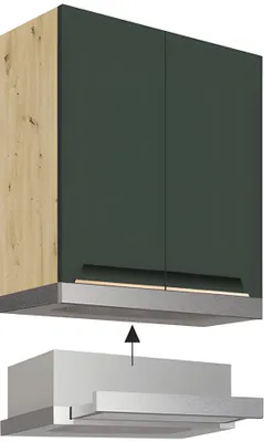 Obrázek produktu pro GLAMOUR GREEN 37G – Dunstabzugshaubenschrank 60 cm, tmavě zelená matná