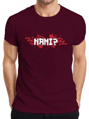 Produktbild von NANI? Anime Manga Ästhetik Otaku Japan Meme Gaming Japanisch Herren T-Shirt, Burgundy, 3XL