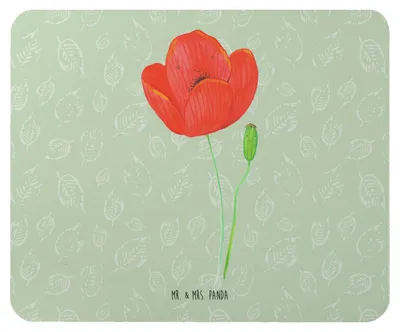 Produktbild von Mr. & Mrs. Panda Mauspad Blume Mohnblume - Blattgrün - Geschenk, Mousepad, Motivation, Respekt, Religion, Garten, pc mausunterlage, laptop, Mouse Pad, Mohn, mausteppich