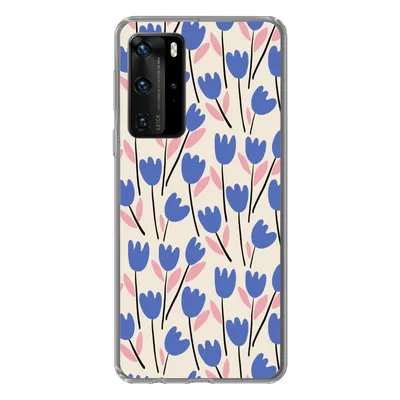 Produktbild von MuchoWow® Handyhülle Schutzhülle Hülle für Huawei P40 Pro Blume - Muster - Tulpe Silikon Softcase Handy Hülle - Schutz