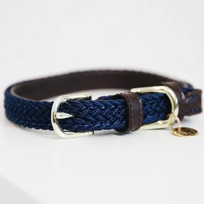Produktbild von Kentucky Dogwear Hundehalsband Geflochten Nylon Navy XXS
