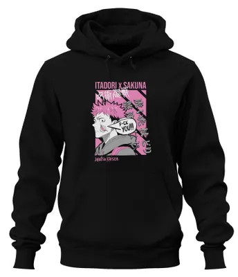 Produktbild von FUCK YOU Jujutsu Kaisen Itadori Yuji Sakuna Anime Hoodie Kapuzenpullover, Schwarz, M