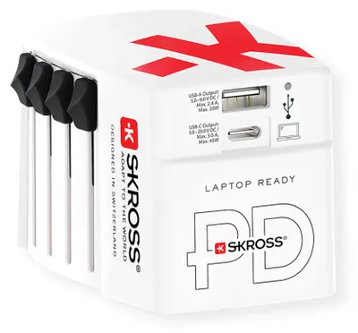 Produktbild von Skross World USB Charger A/C 45PD mit USB-C Kabel, Weltweit