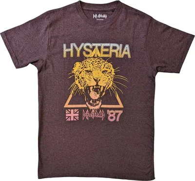 Image de Def Leppard - "Hysteria World Tour" T-shirt homme/femme unie RO5344 (L) (Marron)