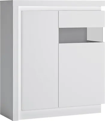 Produktbild von Highboard, 108 cm breit, in weiß Hochglanz LYNDHURST-129, B/H/T ca. 108/124/42 cm