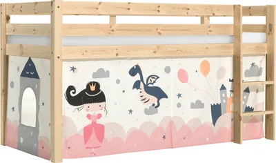 Produktbild von Spielbett >PINO< in Kiefer massiv natur lackiert - 210x114x106 (BxHxT)