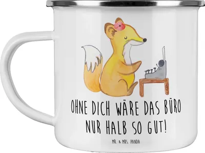 Produktbild von Mr. & Mrs. Panda Teetasse Sekretärin Beste - Weiß - Geschenk, Bedanken, Aufmerksamkeit, Teebecher, Campingtasse, tägliche Bemühungen, Bürohelfer Danke, Tasse Emaille
