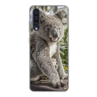 Produktbild von MuchoWow® Handyhülle Schutzhülle Hülle für Samsung Galaxy A30s Koala - Holz - Pflanzen - Kinder - Jungen - Mädchen Silikon Softcase Handy Hülle - Karteninhaber