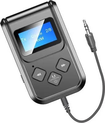 Bluetooth 5.0 Sender/Empfänger für 3-in-1-Fernseher mit LED-Bildschirm, 35-mm-Audioempfänger, Schwarz