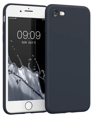 Produktbild von kwmobile Handyhülle für Apple iPhone SE (2022) / SE (2020) / 8 / 7 Hülle - weiches Handy Silikon Case - Schutzhülle Cover - Heidelbeerblau