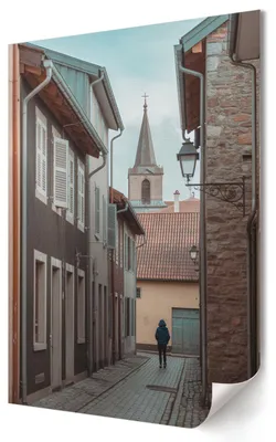 Produktbild von Stadtszene- Kunstdruck A1 (59x84 cm) - Klassisch, rustikal- Wandbild für Wohnzimmer Schlafzimmer & Flur, Modernes Poster Wanddeko, Ungerahmt