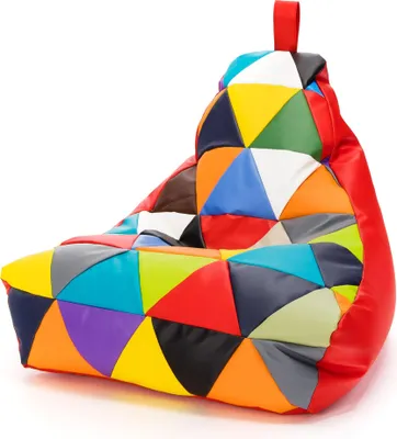 Obrázok produktu pre Ecopuf Keiko Patchwork, taburetka kreslo Bean Bag Outdoor, Červená E6, S