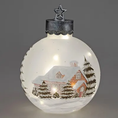 Produktbild von formano XXL LED Deko-Kugel 35 cm Winterdekor Glaskugel Timer 6 h/18 h beleuchtet