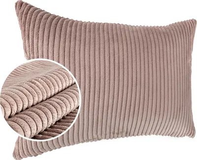 Produktbild von Kissenhülle Cordsamt einfarbig für Zierkissen ohne Füllung 50 x 30 cm Altrosa