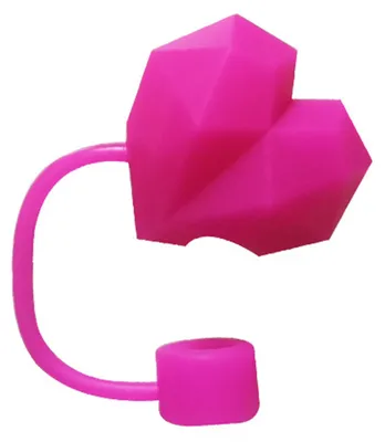 Produktbild von Mehrseitige herzförmige Silikon-Strohhalmkappe, wiederverwendbar, auslaufsicher, staubdicht, passend für 10-mm-Strohhalme an Wasserflaschen und Bechern.