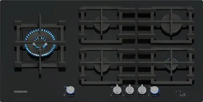 Produktbild von Siemens iQ700 ER9A6SH40, Schwarz, Integriert, 90 cm, Gaskochfeld, Gehärtetes Glas, 5 Zone(n)
