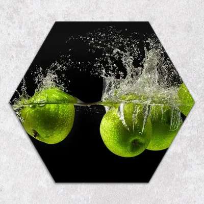 Produktbild von Glas-Herdabdeckplatten Glaskeramikkochfeld-Abdeckung Spritzschutz Glas Hexagon Schneidebrett 40 cm Obst Holz