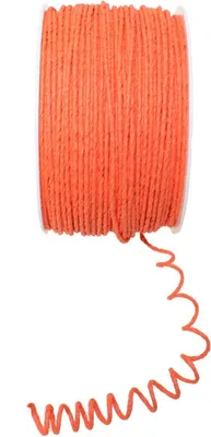Produktbild von Papierdraht Ø 2 mm 100 m Papierdekodraht Papierkordel auf Spule Basteldraht orange