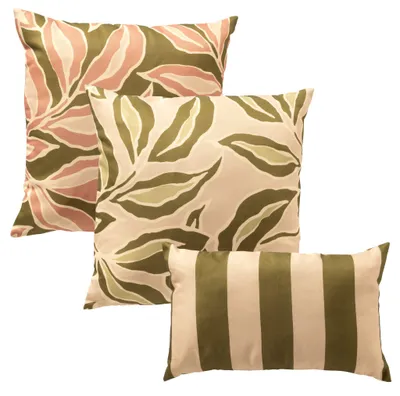 Produktbild von Textino Dekokissen-Set Elara Striped 45x45 cm Grün
