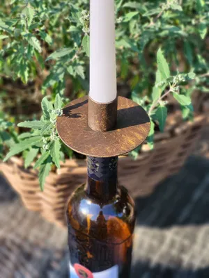 Produktbild von Edelrostoptik Kerzenhalter für Flasche
