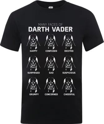 Image de Star Wars - "Many Faces Of Darth Vader" T-shirt pour homme BI1081 (XXL) (Noir)