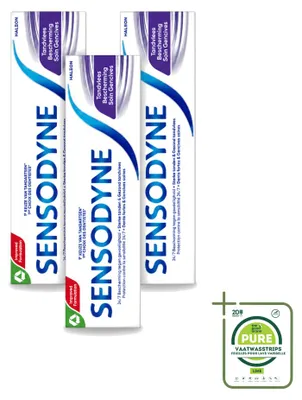 Image de 3 tubes de dentifrice Sensodyne Gum Protection - Soin des gencives - 75 ml - Pack économique - 3 pièces