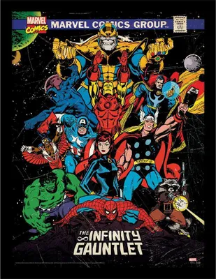 Obrázok produktu pre Avengers - Zarámovaný plagát, Infinity Gauntlet PM8090 (40 cm x 30 cm) (farebný)