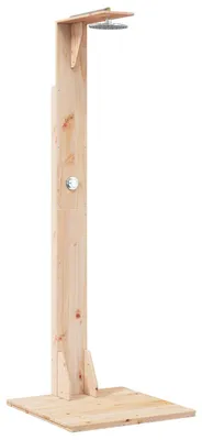 Produktbild von vidaXL Outdoor-Dusche 214,5 cm Massivholz Kiefer und Edelstahl Natur