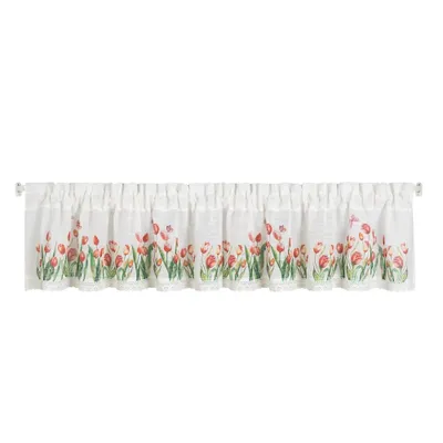 Produktbild von Gardine STELLA weiß rot 30x150 cm Kräuselband