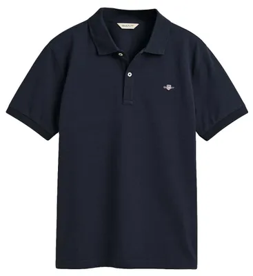 Produktbild von GANT Damen Slim Shield Pique Poloshirt SCHMALE Passform, Evening Blue, XS EU
