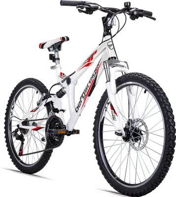 Produktbild von Bergsteiger Montreal 24 Zoll Kinderfahrrad, geeignet für 8, 9, 10, 11 Jahre, Shimano 18 Gang-Schaltung, Mountainbike mit Vollfederung, Jungen-Fahrrad, Mädchen-Fahrrad