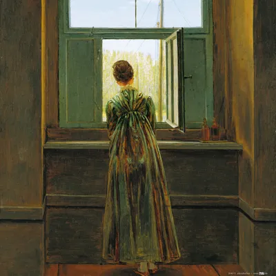 Produktbild von Caspar David Friedrich Kunstdruck Bild - Frau Am Fenster, 1822 (40 x 40 cm)