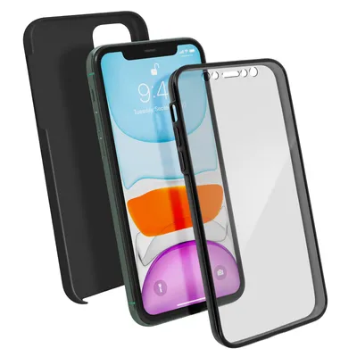 Produktbild von Avizar, 360° Rundum-Schutzhülle (Vorder- und Rückseite) für Apple iPhone 11, Schwarz