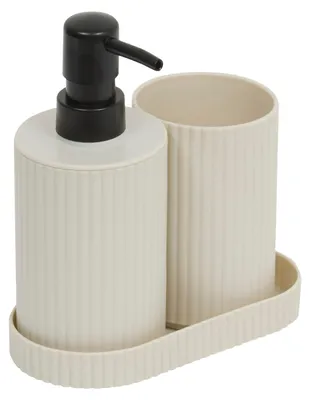 Obrázok produktu pre Dávkovač a pohár na podnose, béžová sada, 300 ml
