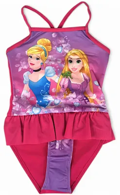 Produktbild von Badeanzug Disney Princess mit Rüschendetails Dunkelpink 104-110 cm