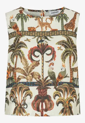 Produktbild von MORE & MORE Poplin Print Blouse 4041 retro jungl 38