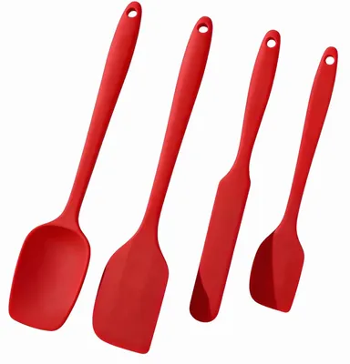 Produktbild von 4-teiliges Silikonspatel-Set Rot Robust & Langlebig