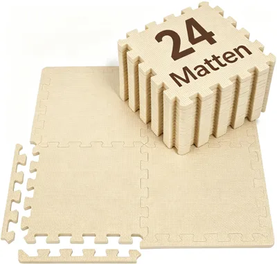 Produktbild von Bodenschutzmatte 31 x 31 cm, 24 Stücke, EVA, rutschfest, für Fitnessraum