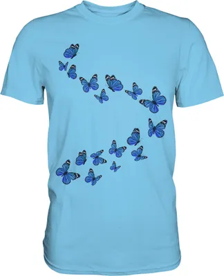 Produktbild von Blaue Schmetterlinge T-Shirt – Sky Blue / M