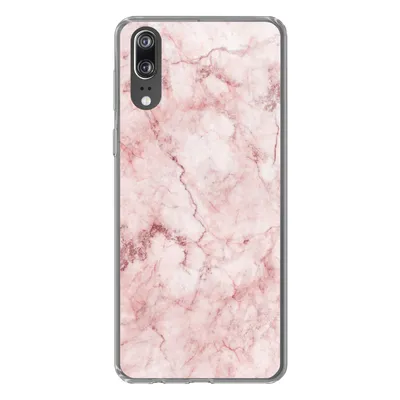 Produktbild von MuchoWow® Handyhülle Schutzhülle Hülle für Huawei P20 Marmor - Rosa - Luxus Silikon Softcase Handy Hülle - Hardcover