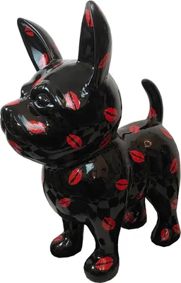 Zdjęcie produktu dla Casa Padrino designerska figura dekoracyjna pies Chihuahua czarny/czerwony wys. 91 cm - rzeźba dekoracyjna odporna na warunki atmosferyczne - dekoracja salonu - dekoracja ogrodu - designerska figura dekoracyjna zwierzęcia