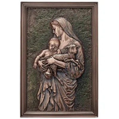 Produktbild von Marien Ikone Unschuld der Heiligen Jungfrau Maria Veronese Bronzeoptik Wandrelief Deko Geschenk WU78401A42