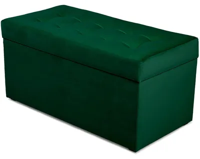 Obrázok produktu pre MG Design, zelený taburet s úložným priestorom, 45x90 cm - objem úložného priestoru 100 litrov, nosnosť do 300 kg, jemný a lesklý povrch, ľahko sa udržiava, vhodný do obývačky a predsiene