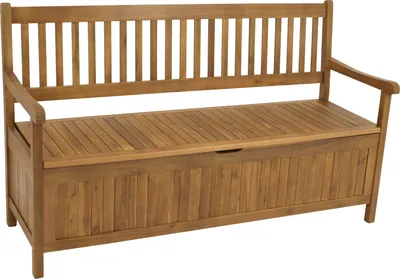 Produktbild von DEGAMO Staukastenbank Truhenbank Gartenbank mit Staufach BENITA 3-sizter 150cm, Holz Akazie geölt
