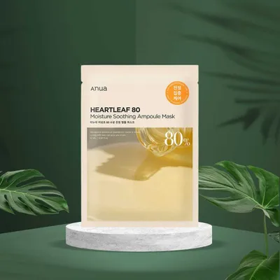 Image de ANUA HEARTLEAF 80 MOISTURE SOOTHING AMPOULE MASK 27ml - masque visage apaisant