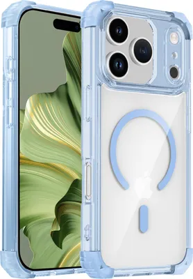 Produktbild von Magnetisch Hülle für iPhone 17 Pro Kompatibel mit Magsafe Stoßfest Militärschutz Transparente Handyhülle Blau