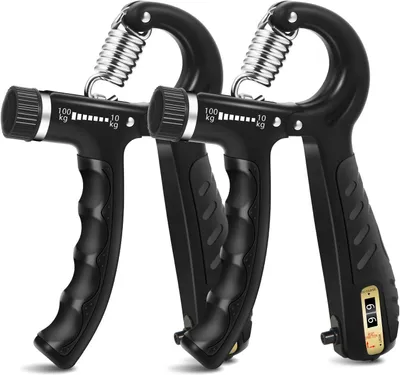 Imagen del producto de Entrenador de manos ajustable, de 10 a 100 kg, paquete de 2 unidades, para el desarrollo muscular y la rehabilitación