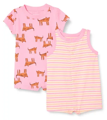 Produktbild von A. Essentials Unisex Baby Ärmelloses Und Kurzärmliges Strampler-Set, 2er-Pack, R